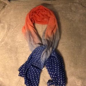 Large tri-tone polka dot scarf!